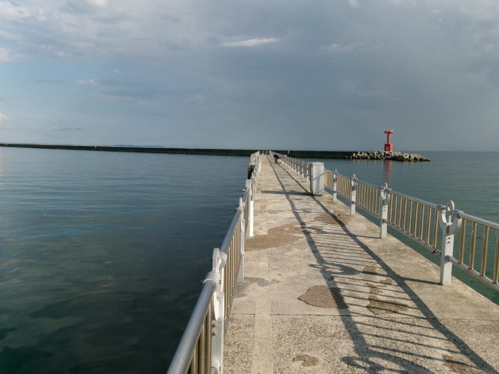 白子漁港の釣り桟橋の画像。キスやハゼ、マゴチなどが狙える。