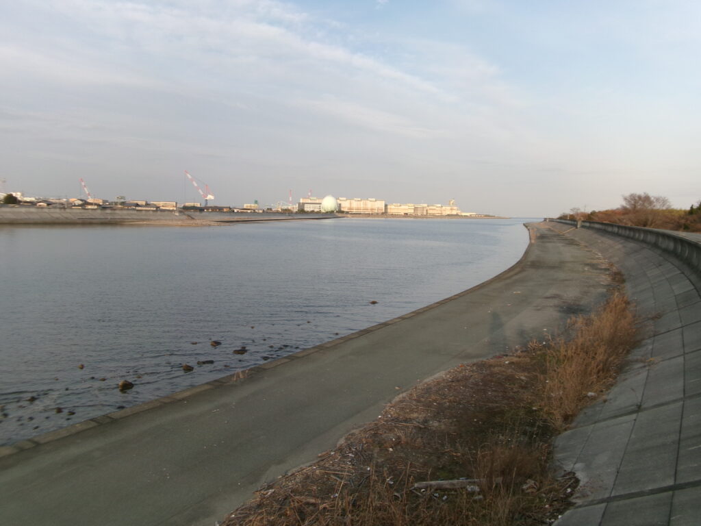 2026年1月15日の現地調査時に撮影した、雲出川河口（古川）の釣り場の写真